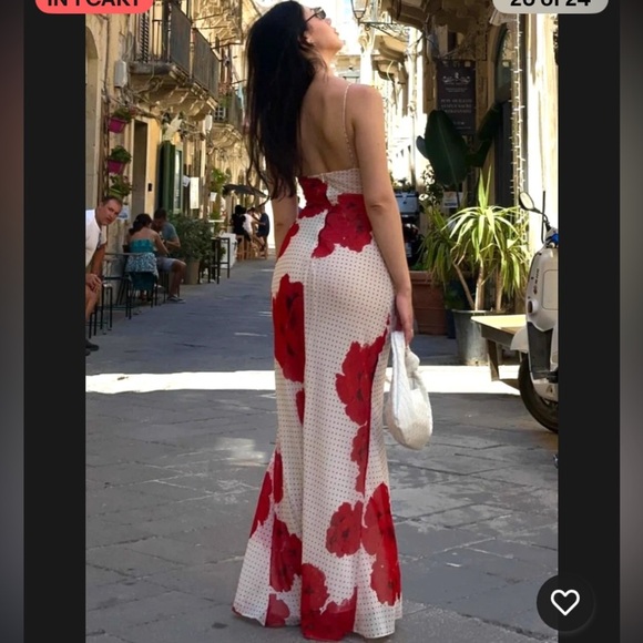 ZARA FLORAL POLKA DOT DRESS MEDIUM - Picture 16 of 16